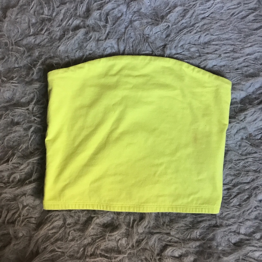 Neon yellow bandeau tube top